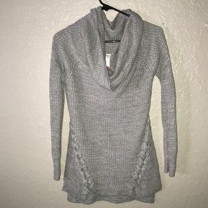 Heather Grey Cowl Sweater
